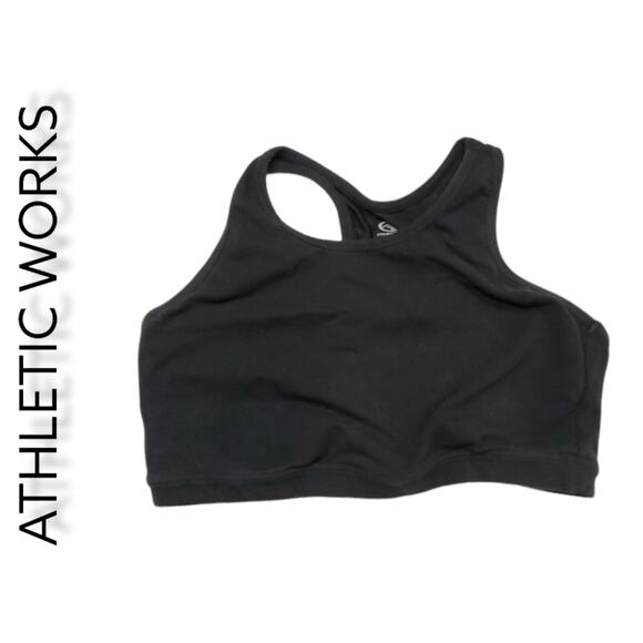 ATHLETIC WORKS Sports Bra. Size M 8/10. BLACK - Picture 1 of 5